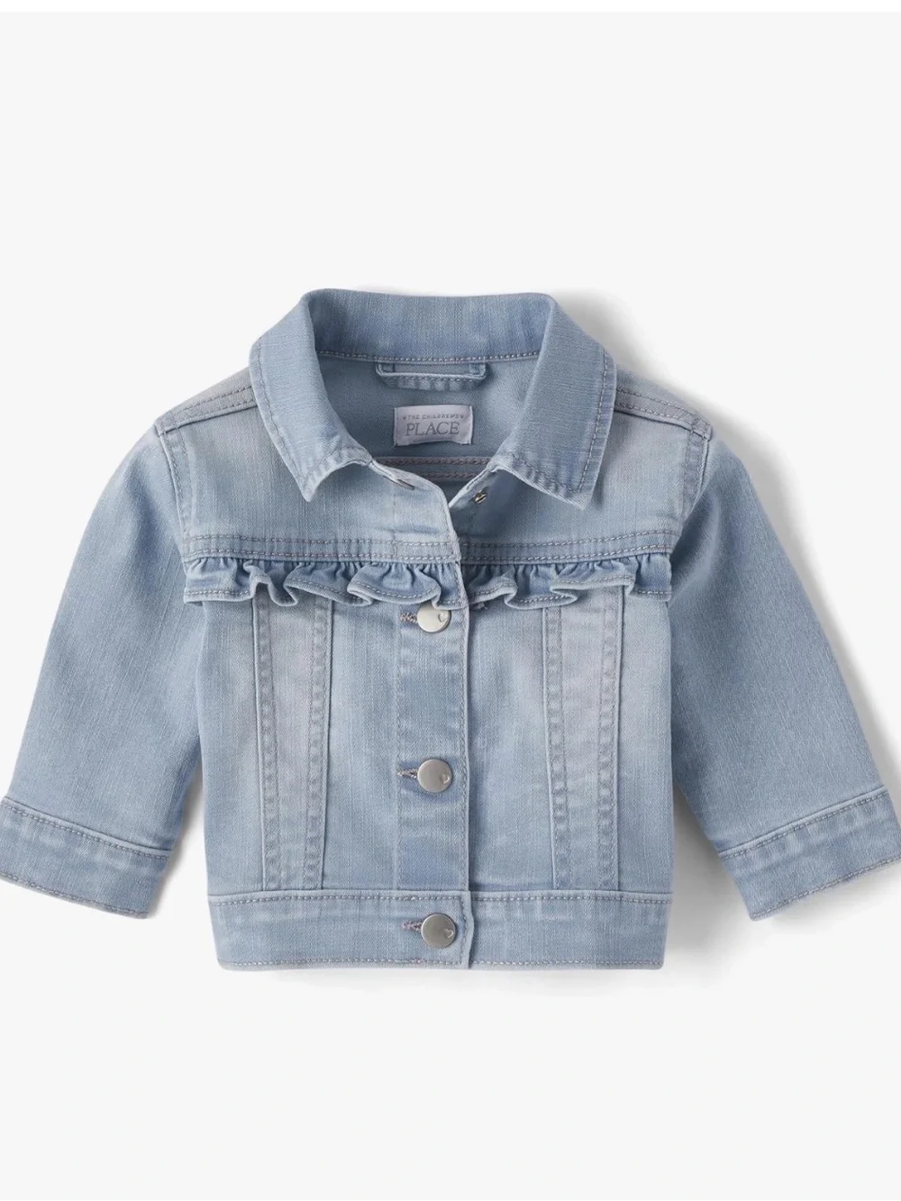 The Children's Place Light Wash Denim Jacket 0-3M Baby Girl